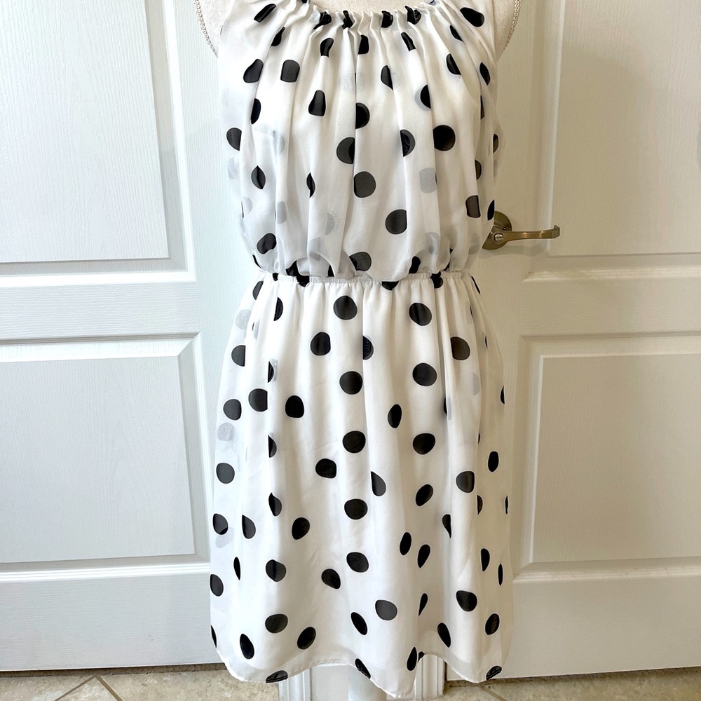 White & Black Polka Dot Dress